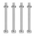 uxcell M10 x 120mm Hex Head Screws Bolts, Nuts, Flat & Lock Washers Kits, 304 Stainless Steel Fully Thread Hexagon Bolts 4 Sets