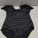 Tegmk Women Lace Short Sleeve Ballet Dance Leotard, Full Front Lining, Open Back, Size M
