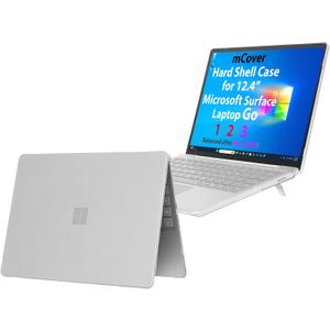 mCover Case Compatible ONLY for 2020-2024 12.4" Microsoft Surface Laptop Go 3/2 / 1 with Touch Screen (NOT Compatible with Any Other Surface Models) - Clear