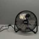 EZ-CHILL 12 Cradle Floor Fan, 3 Speed, High Velocity, 180 Degree Adjustable Tilt, All-Metal, Carry Handle, Rubber Feet, Airflow 15.42 ft/sec, Ideal for Home, Bedroom & Office, Black