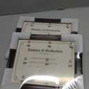 GraduationMall 8.5x11 Certificate Diploma Frame, UV Protection Acrylic, Mahogany with Gold Beads, Set of 2