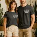 Teeny Fox Couple Baby Announcement Shirt | Expecting Mom and Dad Pregnancy Reveal Shirts | Matching Mommy Daddy Set (Black, XXL)