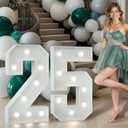 Marquee Numbers 3 Feet Tall Big Light Up Numbers 25th Birthday Decorations Women Men Graduation Decorations 2025 White Anniversary Party Decor Large Cardboard Prop Backdrop Sign 25