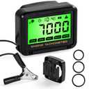 Small Engine Tachometer, Digital Tachometer Tach Gauge with Clip, Inductive Hour Meter Battery Replacement for Gas Small Engine Cropper Generator Lawn Mower RV Chainsaws Outboard Motor