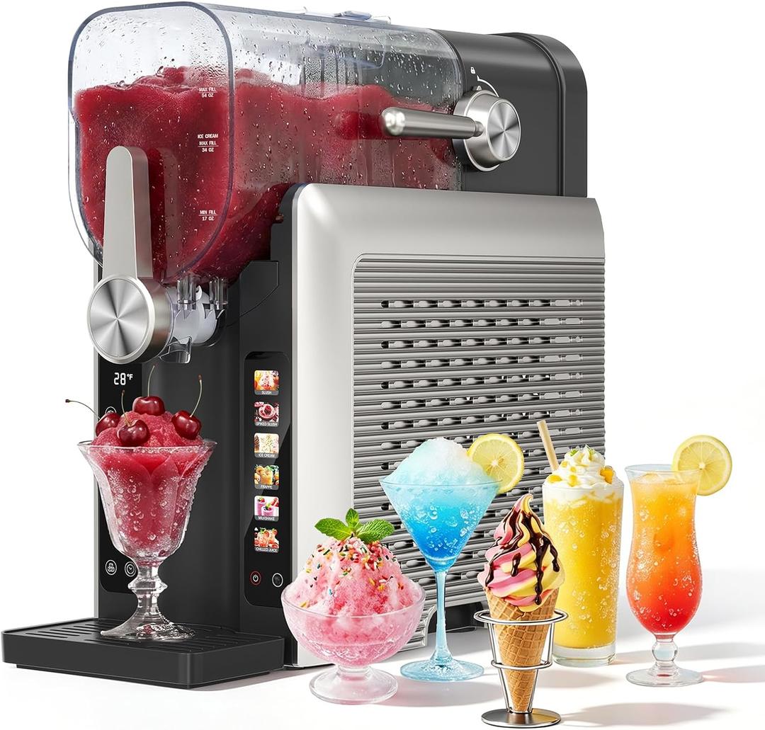 1.6L Slushie Machine & Soft Serve Ice Cream Maker with Rapid Freezing, Frozen Drink Machine, Slushie Maker, Margarita Machine for Home