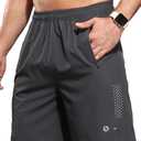 SUPIVO Men's Athletic Running Shorts Quick Dry 7" Lightweight Workout Shorts Training Sports Gym Hiking Basketball Gray M (M)