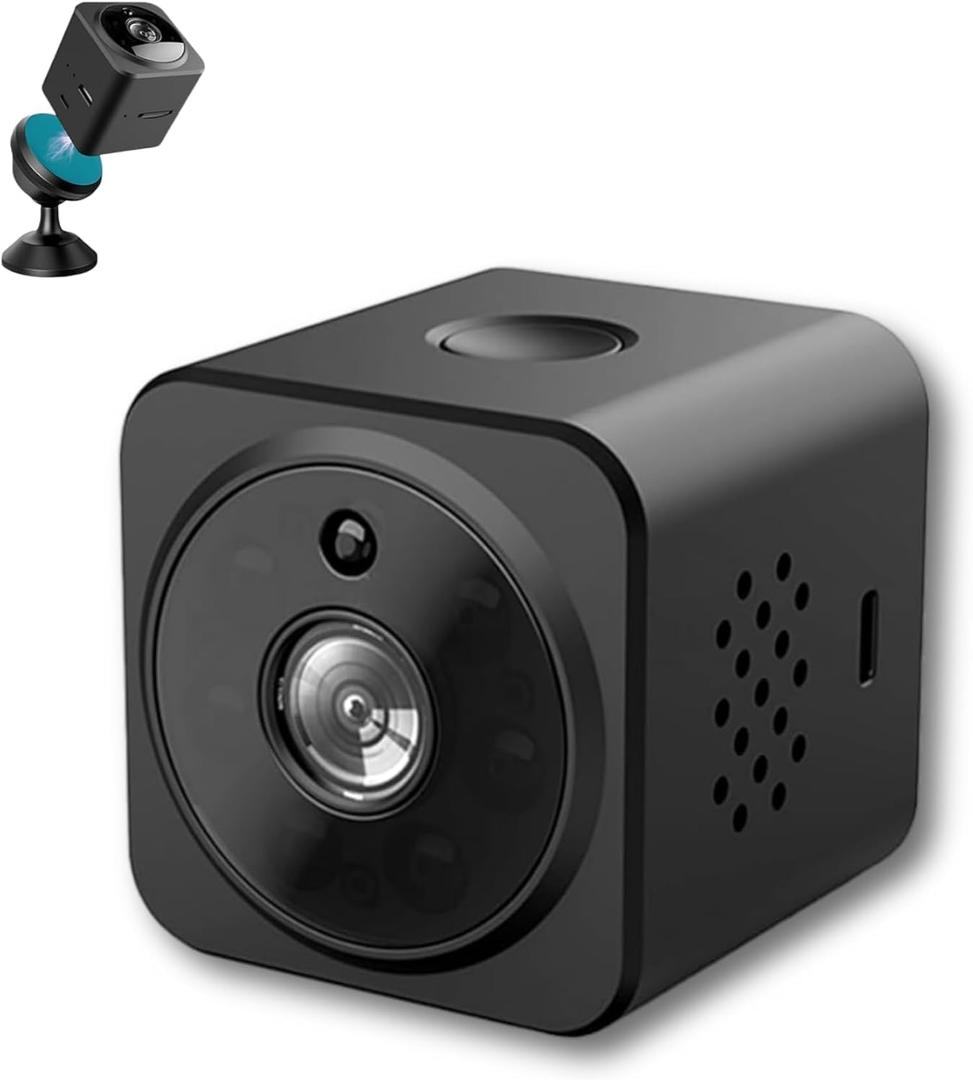 Mini Camera HD 1080P Camcorder spy Camera for Office& Home Security Micro Camera with Audio/Video Night Vision Compatible with iOS & Android