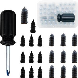 2 x Car Tire Repair Rubber Nail Kit, Self-Service Spiral Rubber Nails Vacuum Tire Screw Plug Fast Tool with Screwdriver, 2 Sizes Tires Puncture Fast Repairs Tool for Car Motorcycle Truck Tractor (10S&10L) (EXP 08/26/26)