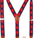 Suspenders for Men Elastic Y Back 1.4 Inches Adjustable 4 to 3 Hooks for Wedding Dress Pants