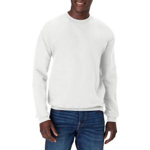 Hanes mens Ultimate Sweatshirt, Heavyweight Fleece Sweatshirt, Crewneck Pullover for Men (Small, White)