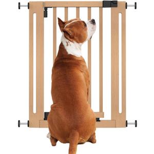 Wooden Elegance Dog Gate, Natural, 63cm - 71cm, Pressure Fit Safety Gate, Safety Gate for Puppy, Dog and Pet, Stylish Design and Easy Installation