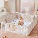 Premium Foam Baby Play Mat 47" X 47", Thicken One-Piece Crawling Mat, Non-Slip Cushioned Baby Playmats for Infants, Babies, Toddlers - Machine Washable for Easy Care