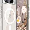JETech Magnetic Case for Google Pixel 8 Pro 6.7-Inch 2023, Compatible with MagSafe Accessories, Shockproof Protective Phone Cover, Non-Yellowing Hard Clear PC Back (Clear)