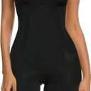 SHAPERX Shapewear for Women Tummy Control Open Bust Thigh Slimmer Body Shaper (Large, Black)