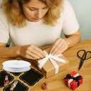 Grosgrain Ribbon, 1 inch X 50 Yards Christmas Ribbons for Gift Wrapping White Ribbon Roll Fabric Ribbons for Crafts DIY Sewing Bows Hair Accessories Floral Bouquets Wedding Party Decoration