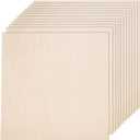12 Pack Basswood Sheets for Crafts-12 x 12 x 1/8 Inch- 3mm Thick Plywood Sheets with Smooth Surfaces-Unfinished Squares Wood Boards for Laser Cutting, Wood Burning, Architectural Models, Staining