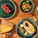 AmorArc Ceramic Dinnerware Sets,Handmade Reactive Glaze Stoneware Plates and Bowls Sets,Highly Scratch Resistant | Dishwasher & Microwave Safe Dishes Set,Service for 8 (24pc)