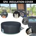 XCZ Portable Hot Tub Cover, Spa Thermal Cover, Waterproof, dustproof, Insulated, Suitable for 85in Round hot tub, Black.