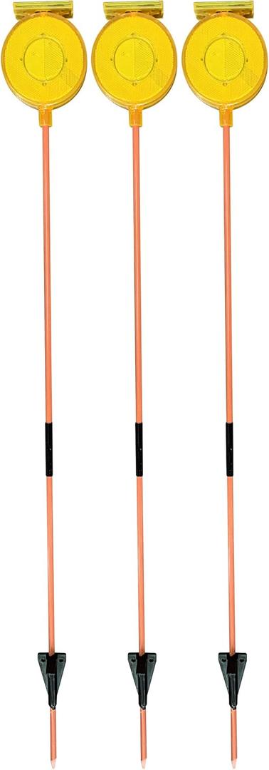 3 Pack 47-Inch Solar Driveway Markers with Light Sensor, Home Security, Driveway and Lane Marker, Flashing Safety Marker, Driveway Reflector for Driveway, Walkway, Sidewalk and Garden (Yellow)