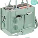 Canvas Tote Bag Purse for Women with Zipper Closure, Individual Compartments & Bottom Support