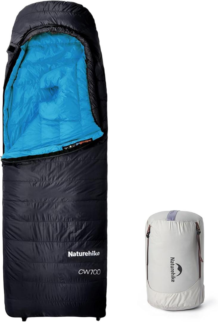 Naturehike 0 Degree Ultralight Down Sleeping Bag for Adults, 650 Fill Power, Backpacking Cold Weather Sleeping Bag with RDS Down, -2 / 18 Sleeping Bags for Camping, Hiking (Large, Black-ISO Limit 18)