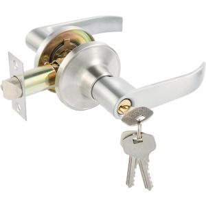 Door Lock 1 Pack Satin Nickel Keyed Wave Door Handle with Keys Door Handles for Bedroom - Enhance Your Security and Style (1)