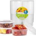 TashiBox [8oz-40 Sets Plastic Containers with Airtight Lids, Food Storage Containers, Deli, Slime, Soup, Meal Prep Containers | BPA Free | Stackable | Leakproof | Microwave/Dishwasher/Freezer Safe