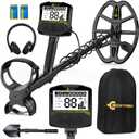 Metal Detector, Professional Metal Detector for Adults With High Accuracy 12.8" IP68 Waterproof Search Coil, Advanced DSP Chip, All Metal & Disc Modes for Beach&Outdoor Treasure Hunting, Gifts for Men