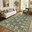 Amada Vintage Washable Area Rug,8'x10',Olive Green