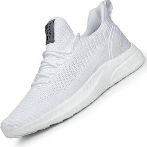 Feethit Mens Slip On Walking Shoes Blade Tennis Shoes Non Slip Running Shoes Lightweight Workout Shoes Breathable Mesh Fashion Sneakers (11.5, All White)