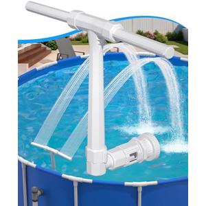 POOLHOUR 2025 Height Upgrade Pool Fountain - Dual Spray High-Pressure Adjustable Waterfall Sprinkler Cooler for Above-Ground & Inground, 360° Cooling Jet & Relaxation Features, White, Pack 2