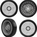 CheeMuii 4 Pack HRR216 Lawn Mower Drive Wheels 2 Rear Wheels 42710-VE2-M02ZE and 2 Front Wheels 44710-VL0-L02ZB Replace for Honda HRR216 HRS216 HRT216 Lawn Mower (8 inch-Back & Front-4PCS)