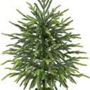 2FT Norfolk Pine Tree with Pot - Tabletop Christmas Tree with Real Touch PE Branch Tips for Front Porch Kitchens Home Indoor Outdoor Xmas Decor (1 PC)
