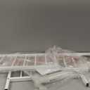 Dog Bed with Rails - Elevated Pet Metal Bed Frame with Solid Wood Board and Washable Soft Mat for Medium Dog Indoor or Outdoor Use, 25.2" x 37.8", White