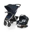 Chicco Bravo 3-in-1 Trio Travel System, Bravo Quick-Fold Stroller with KeyFit 30 Infant Car Seat and Base, Car Seat and Stroller Combo | Brooklyn/Navy