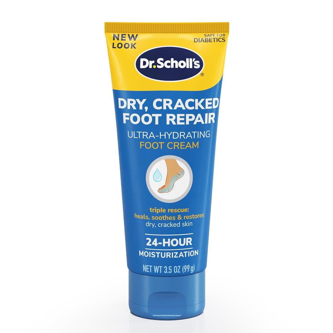 Dr Scholl's Dry, Cracked Foot Repair Ultra-Hydrating Foot Cream Moisturizer, 3.5 oz, Skin Care Foot Lotion with 25% Urea for Dry Cracked Feet, Heals and Moisturizes for Healthy Feet (3.5 Ounce (Pack of 1))