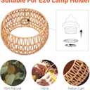 Hanging Pendant Lamp Shade(12.6"6.7"),Boho Rattan Lampshade, Hand-woven Wicker Light Shade for Floor Lamps, Table Lamps, Wall Sconces