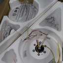 White RGB Ceiling Fans with Lights - 46" Flush Mount Ceiling Fan with Remote APP, RGB+3CCT Dimmable Led Light, Reversible 6 Wind Speeds&2H Timer, Low Profile Modern Fan Light Fixture for Bedroom Party