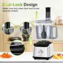 Facelle Electric Food Processor 10 Cup Large Bowl with 6.8oz Grinder, 600W Vegetable Chopper for Mincing, Dicing, Shredding, Puree & Kneading Dough, Great for Cheese Grater, Hummus, Meat and Salsa