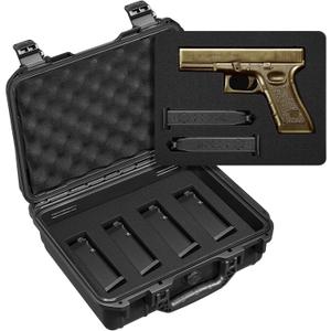 CVLIFE Gun Case for Pistol Handguns, TSA Approved Pistol Case Hard Shell Waterproof with Dual-Layer DIY Customizable Pre-cut Foam, Travel Pistol Cases Lockable 9mm Gun Case