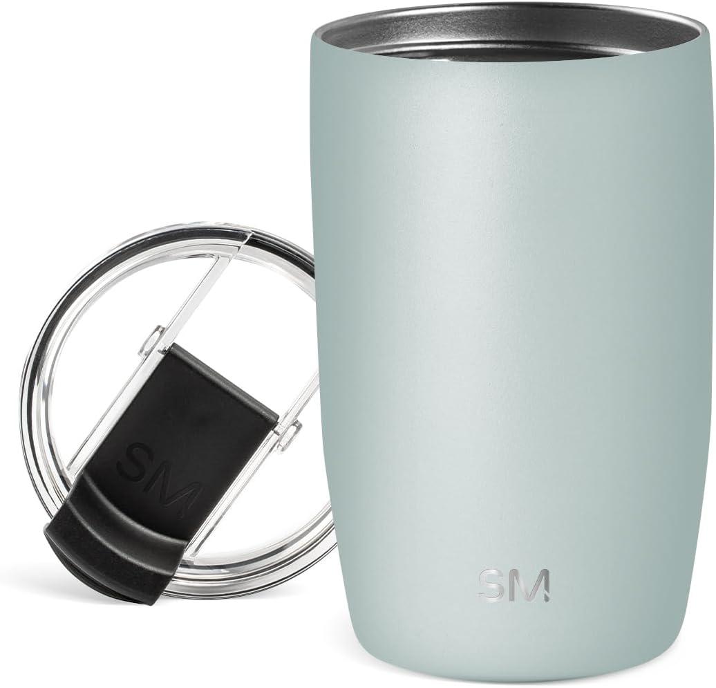 Simple Modern Travel Coffee Mug Tumbler with Flip Lid | Reusable Insulated Stainless Steel Cold Brew Iced Coffee Cup Thermos | Gifts for Women Men Him Her | Voyager Collection | 12oz | Sea Glass Sage 