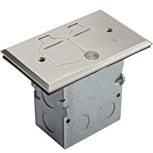 ENERLITES Nickel Plated Brass Flip Lid Cover Floor Box Kit includes 20A Tamper-Weather Resistant Duplex Receptacle Outlet, 1- Gang Junction Box, Watertight Gaskets, UL Listed, 975507-S ENERLITES Nickel Plated Brass Flip Lid Cover Floor Box Kit includes 20A Tamper-Weather Resistant Duplex Receptacle Outlet, 1- Gang Junction Box, Watertight Gaskets, UL Listed, 975507-S