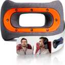 bullbird Neck Pillow for Travel & Posture Support, Orange  Ergonomic, Seat-Compatible Airplane Pillow with Neck Traction & Memory Foam for Spinal Alignment & Comfort