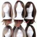 Lhysn Wig Holder for Head Wig Stand - Styling & Storage for Multiple Wigs - Display Mannequin Head Stand Tripod Metal Wig Organizer Storage Rack - Pink-Patent Protected