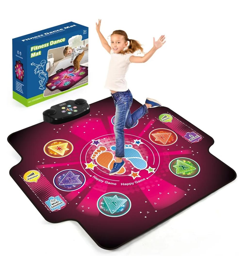 Electronic Dance mat for kids,Upgraded Light-up 6-Button Dancing Pad,Wireless Bluetooth toys,Birthday Christmax Musical Gifts for boys girls,Built-in Music Playmat,Ages 3 4 5 7 8 9 10 11 12+ Year Old
