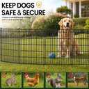 8 Panels No Dig Garden Fence Animal Barrier, 48in(H) × 21ft(L) Decorative Metal Outdoor Dog Fence, Rustproof Pet Fencing for Yard, Patio, Flower Bed -Temporary Fencing| Easy to Install