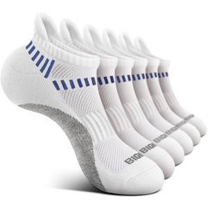 Bigant Boys Socks Low Cut Ankle Cushioned Athletic Socks for 4-12 Years Girls Kids Compression Running Arch Support 6 Pairs (Small)