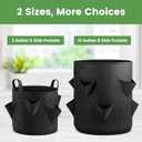 iPower 4-Pack 10 Gallon Strawberry Grow Bags, Vegetables Pots with 8 Planting Holes, Thickened Breathable Nonwoven Fabric with Handles, for Gardening