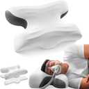 CPAP Pillow for Larger-Framed Men, Ergonomic Memory Foam Bed Pillow to Reduce Air Leaks, Facial Pressure, Height Adjustable for Side Back Stomach Sleepers, 23.6"x15.74"x5.11"/5.9"