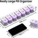 Daviky Large Pill Organizer 7 Day, Weekly XL Pill Box 2 Times a Day, Extra Big Medicine Case AM PM for Vitamins, Supplements and Medication